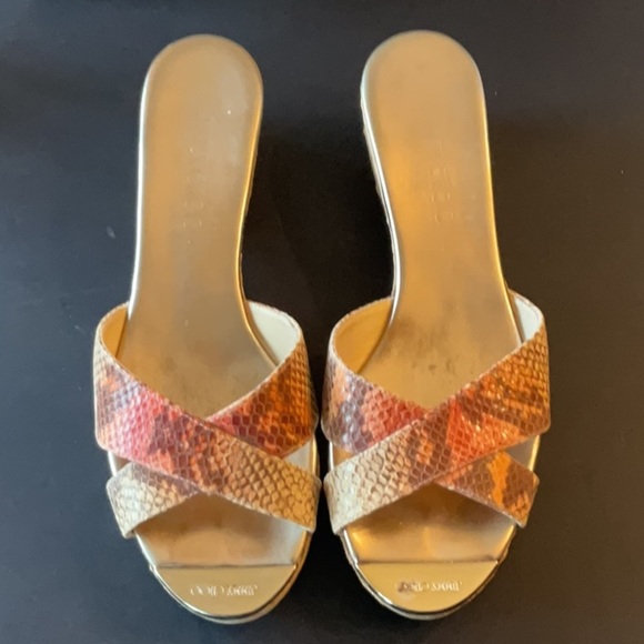 Jimmy Choo Geranium Snake Print leather Panna size 39 - Picture 3 of 14